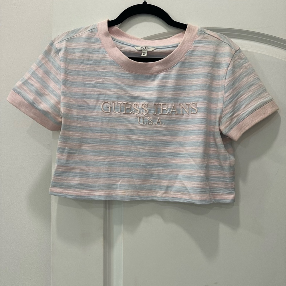 Guess originals X ASAP Rocky crop top in cotton candy